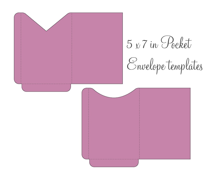 Download Simple / Blank Pocket Envelope 5x7 SVG Templates Quinceanera | Etsy