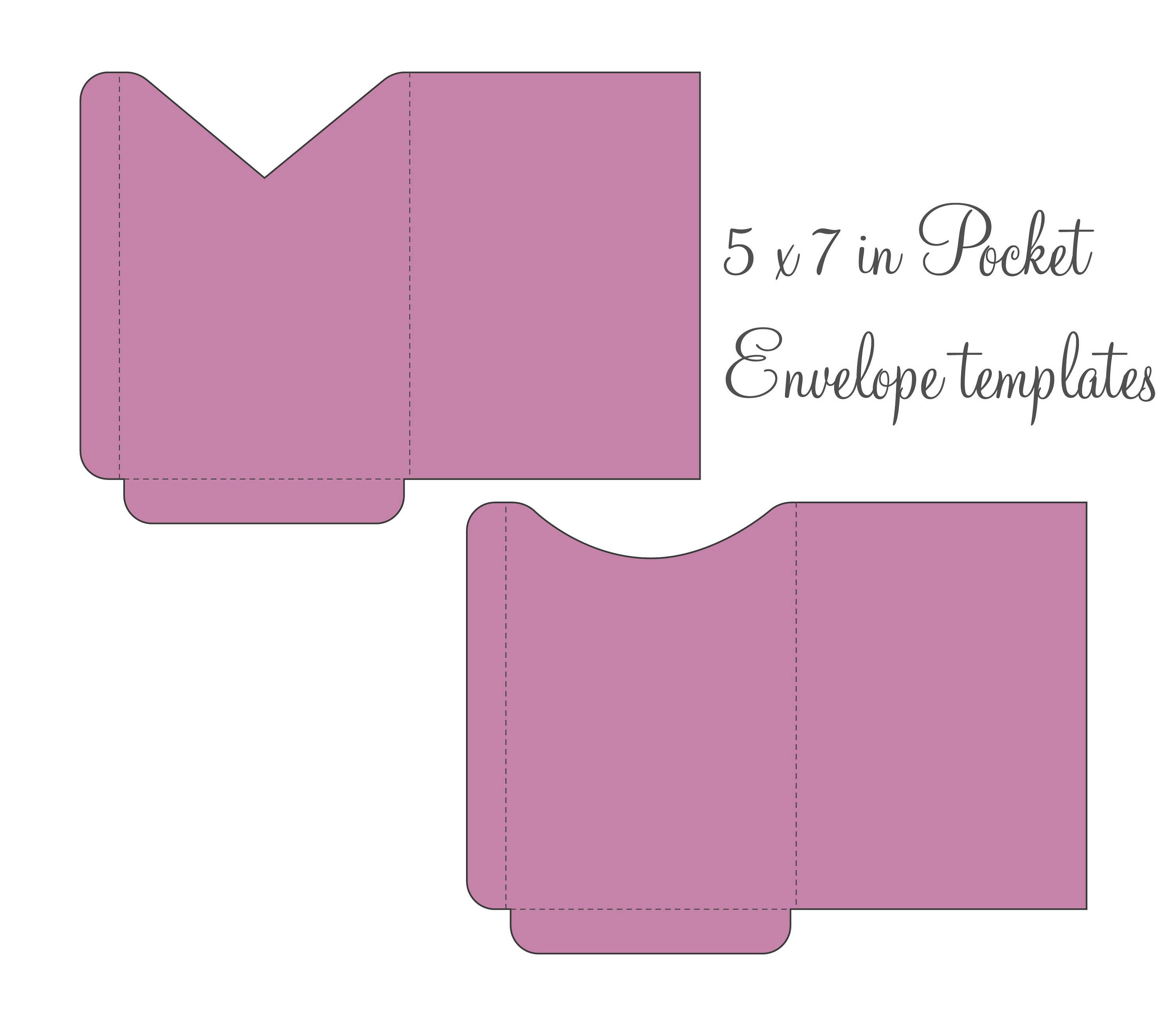 Download Simple / Blank Pocket Envelope 5x7 SVG Templates ...