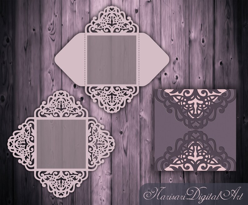 Download Wedding Invitation Four-fold envelope SVG Template gate ...