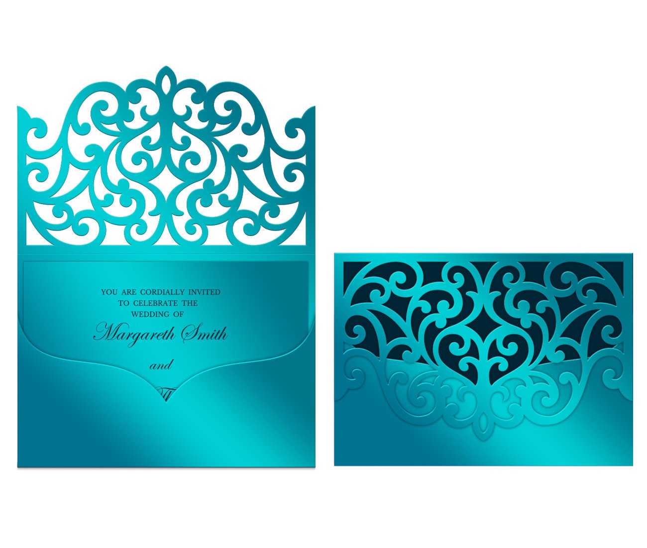 25 pcslace creux Découpe Laser Mariage Invitations poche carte enveloppe Lin