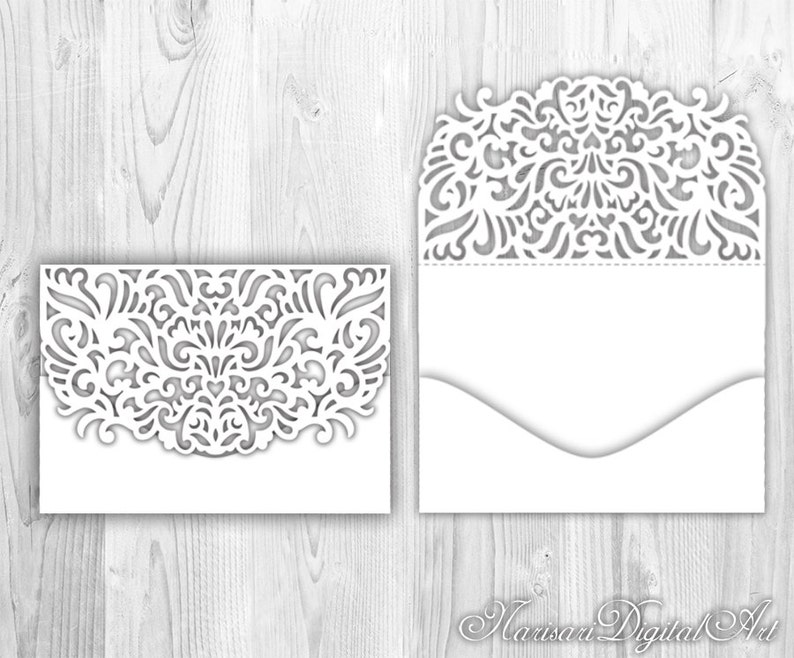 Wedding Invitation Pocket Envelope 5x7'' Cricut Etsy