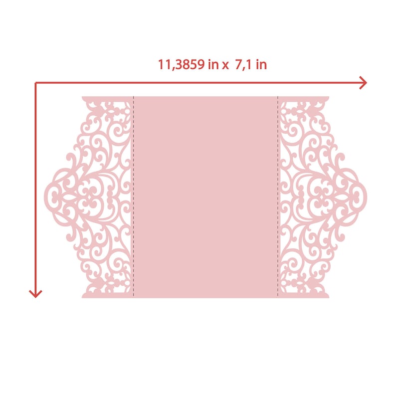 Download 5x7 Gate-fold Wedding Invitation laser cut Card Template ...
