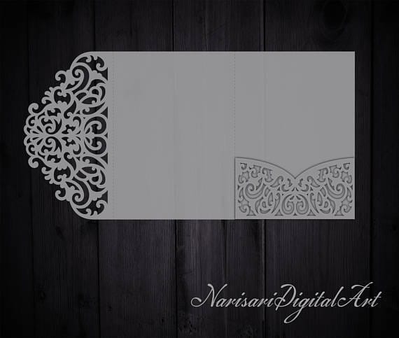 Download Tri-Fold 5x7 Wedding Invitation Pocket Envelope SVG ...