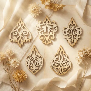 Set Ornamental Pendant templates, vector Cutting File / SVG, DXF, PNG faux leather earrings, Cricut / Silhouette Cameo bijouterie design