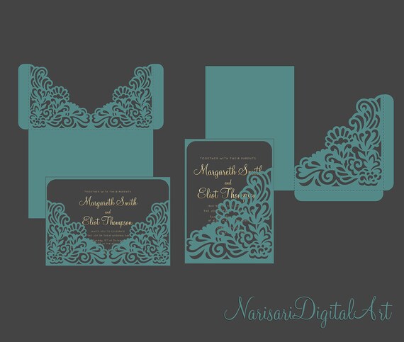 Download Laser Cut Wedding Invitation Pocket Envelope 5x7 Svg Etsy