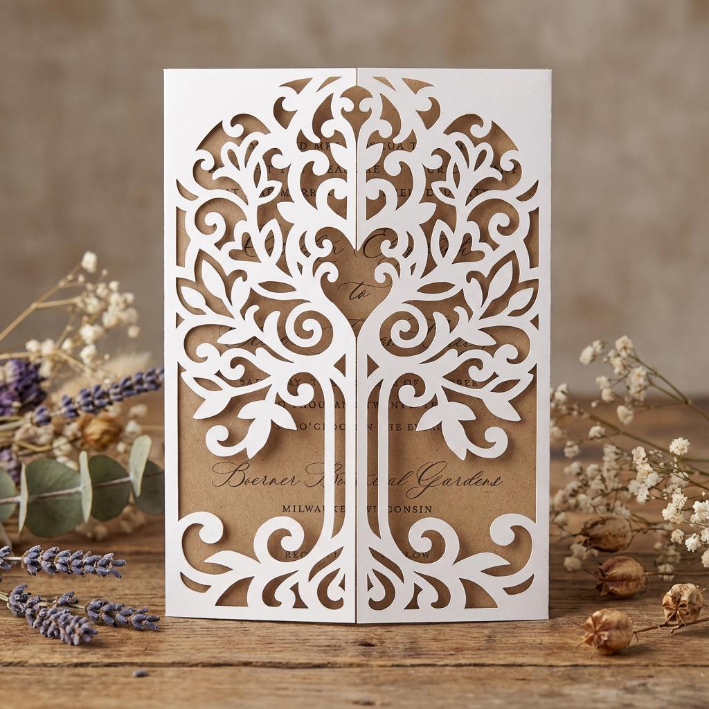 Love Tree Wedding Invitation, Laser Cut Pattern Card Template, SVG, DXF,  PLT Cutting File, Die Cut, Silhouette Cameo, Cricut - Etsy, image size:1024x1024