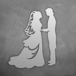 Bride & Groom Wedding Silhouette, vector laser Cut File / SVG, DXF, PNG Clipart Design Cricut / Silhouette Cameo bijouterie pattern