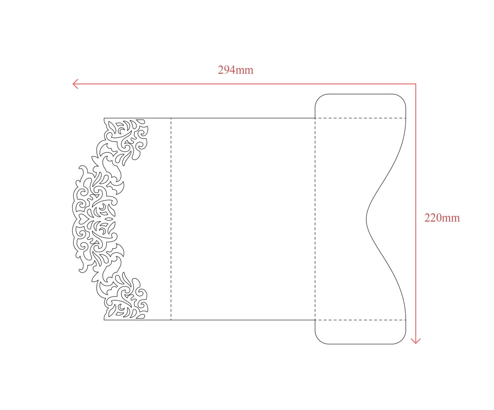 Wedding Invitation Pocket Envelope 5x7 SVG Template Lace Fold Etsy