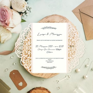 5x7 Gate-fold Wedding Invitation laser cut Card Template, AI SVG DXF fichier de découpe, Silhouette Cameo, Cricut Téléchargement numérique