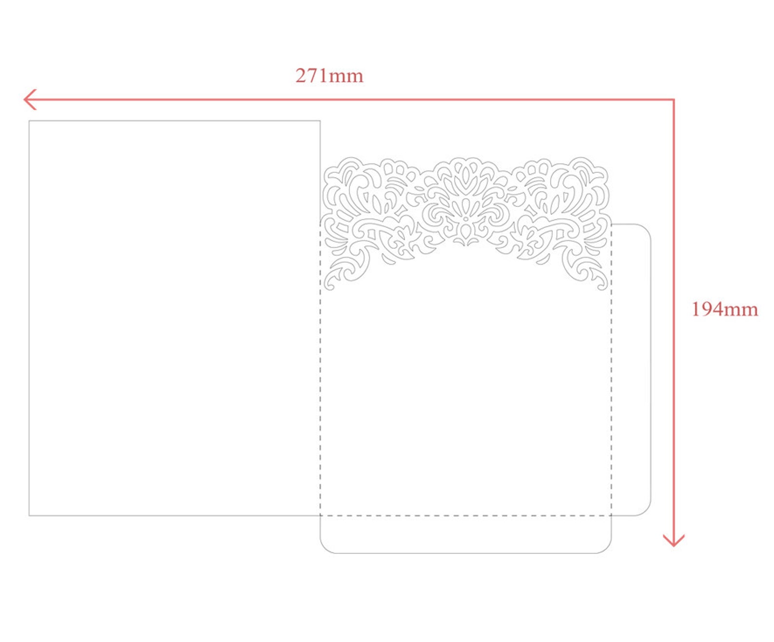 Download 5x7'' Floral Wedding Invitation Pocket Envelope SVG Template | Etsy