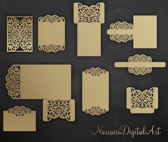 Download Weddings Rsvp Svg Set Cricut Wedding Invitation Template Tri Fold Laser Cut Dxf Menu Gate Fold Card Envelope Bellyband Silhouette Cameo Invitations Paper