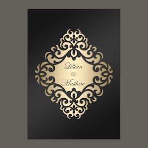 5x7 Laser cut Pocket Wedding Invitation Envelope, SVG, ai, cdr, eps, pdf Template, Silhouette Cameo, Cricut digital cutting file
