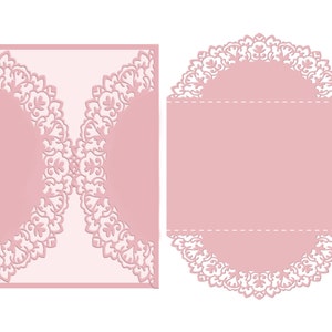 Wedding Invitation Card Template, Quinceanera Invitation, cutting file, laser cut (svg, cdr, dxf, dxf, ai, png, pdf) Silhouette Cameo, Cricut