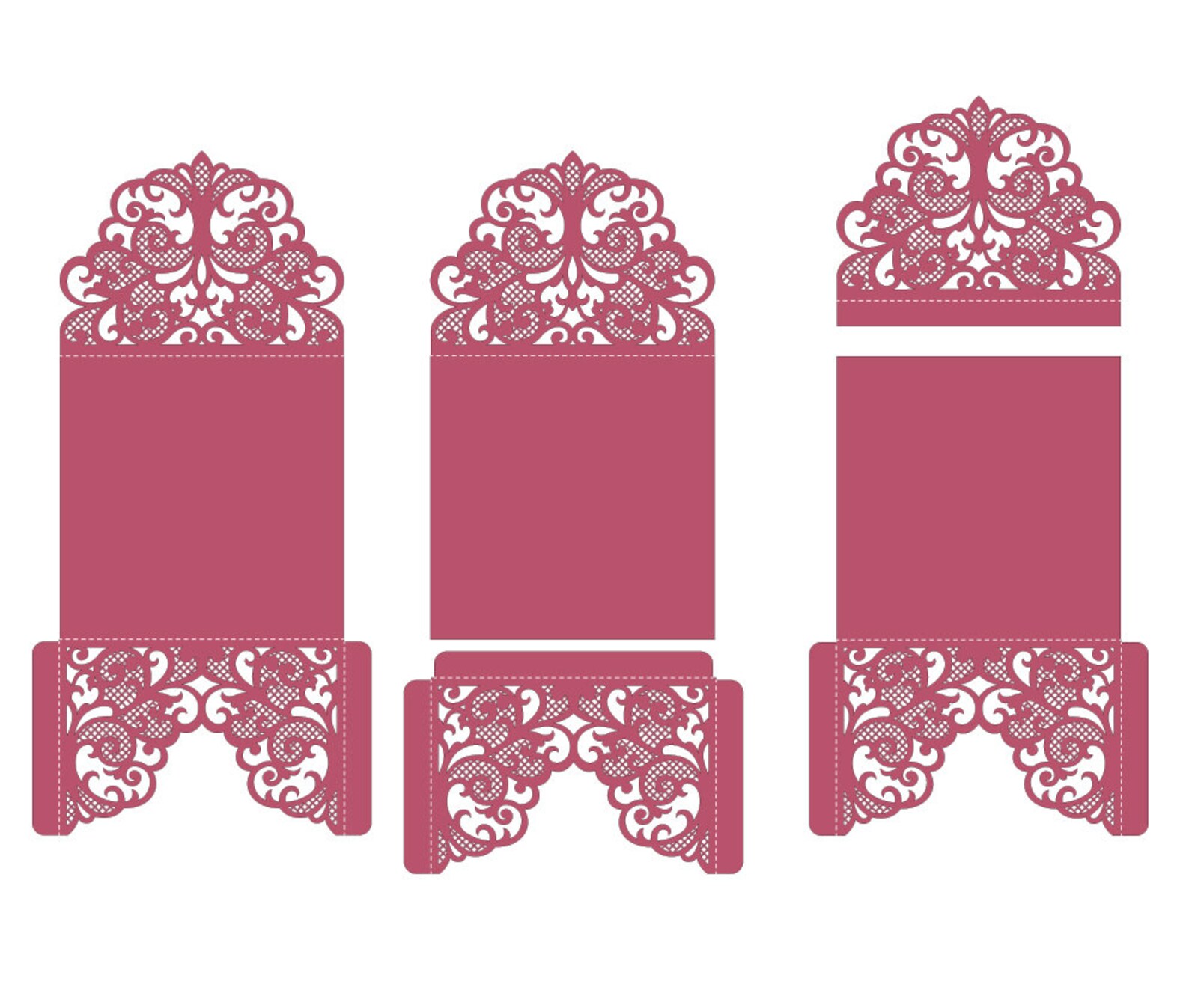 5x7 Laser Cut Pocket Wedding Invitation Envelope Grid Lace Etsy