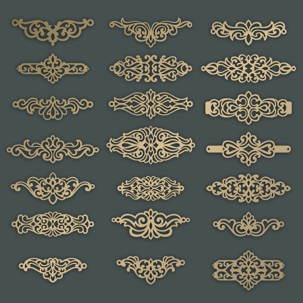 SVG Bracelet Bundle Bijoux en cuir - Bracelets en cuir - Collier découpé au laser - SVG DXF Glowforge Vector Cutting File