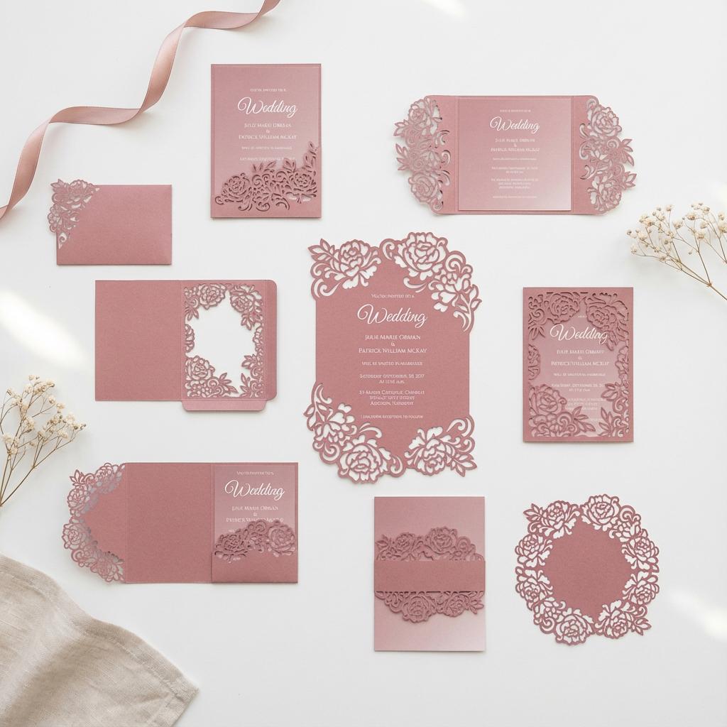 Peonies Set Cricut Wedding Invitation Template Floral