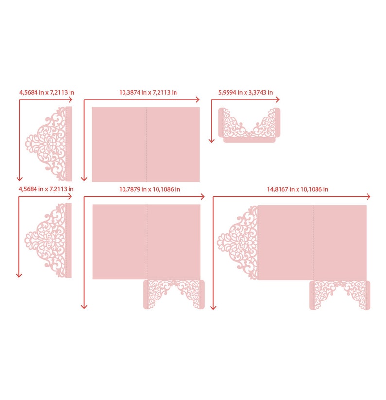 Download Tri Fold 5x7 Wedding Invitation Pocket Envelope SVG ...