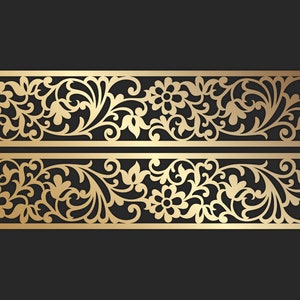 Ornamentale lasergeschnittene Bordüre, Panel-Dekor-Vektordatei / SVG, dxf, png - Cricut / Silhouette Cameo-Schneidedatei