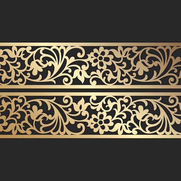 Ornamental laser cut border, panel decor vector file / svg, dxf, png - cricut / silhouette cameo cutting file