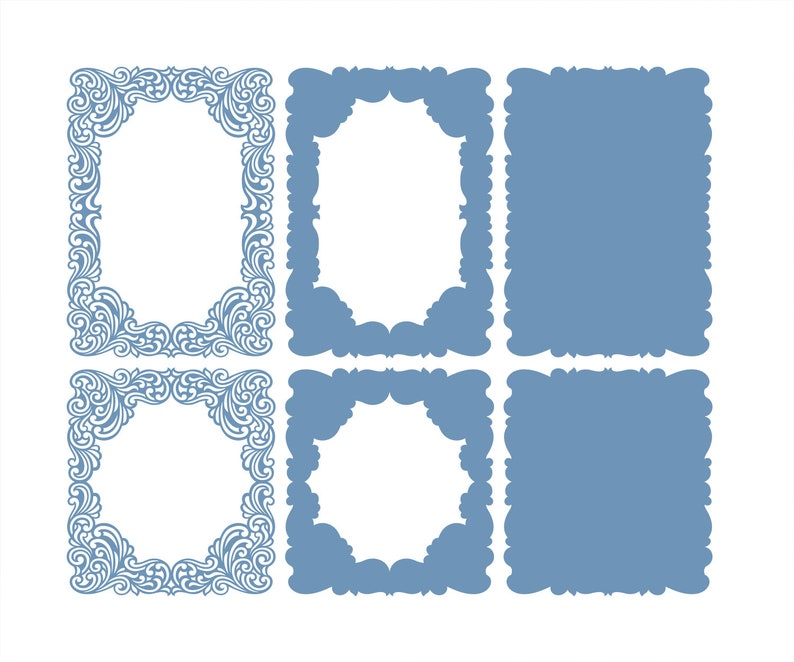 Invaitation Card Frame Laser Cut Wedding Invitation Card Frame Template Vector DXF SVG PLT ...