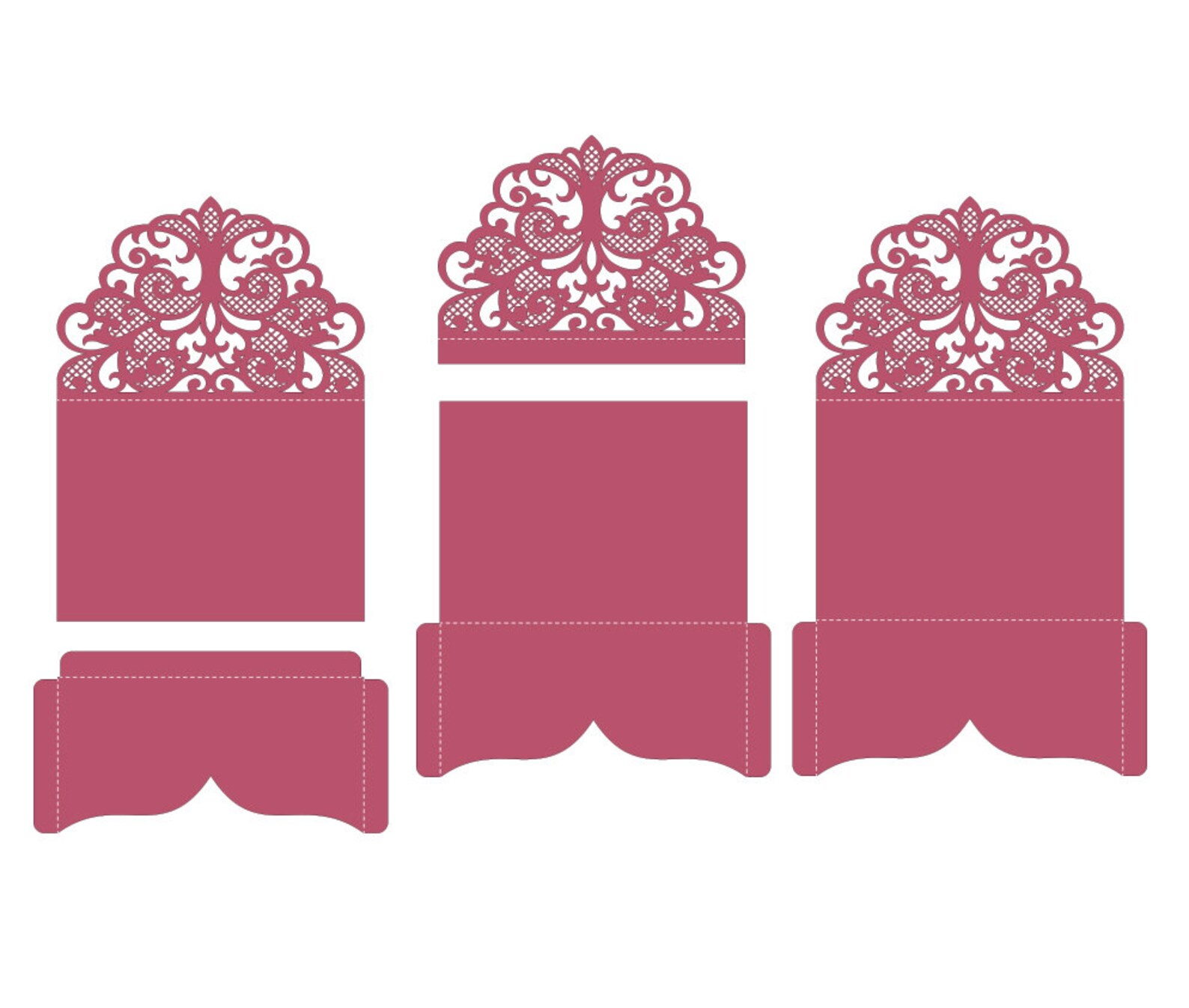 5x7 Laser Cut Pocket Wedding Invitation Envelope Grid Lace Etsy