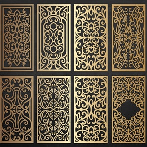 Ornamental laser cut panels, vector file / svg, dxf, png - cnc plans design, screen cricut / silhouette cameo cutting machine pattern