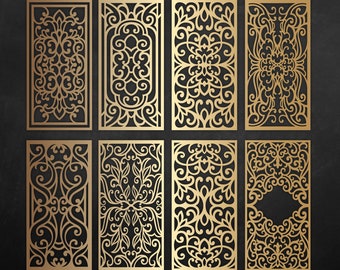 Ornamental laser cut panels, vector file / svg, dxf, png - cnc plans design, screen cricut / silhouette cameo cutting machine pattern