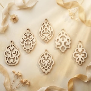 Set Ornamental Pendant templates, vector Cutting File / SVG, DXF, PNG faux leather earrings, Cricut / Silhouette Cameo bijouterie design