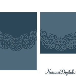 Modelo de cartão de convite de casamento meia dobra 5x5 '' 5x7 '', convite Quinceanera, arquivo de corte a laser, Silhouette Cameo, modelo Cricut