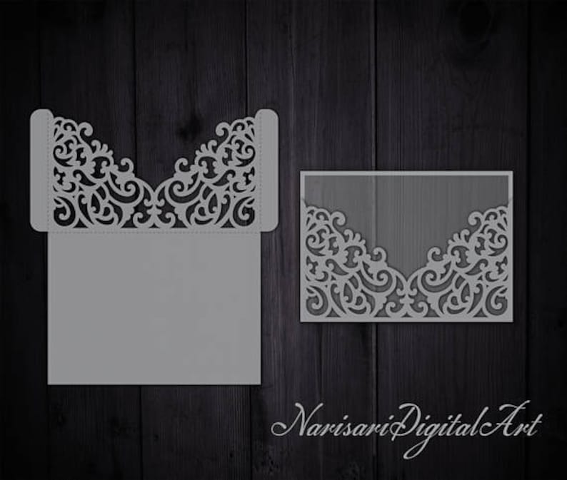 Big Set Cricut Wedding Invitation Template Gate Fold Card ...