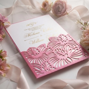 5x7 5x5 Floral Orchid Laser cut Pocket Wedding Invitation Envelope SVG, ai, cdr, eps, Template, Silhouette Cameo, Cricut cutting file