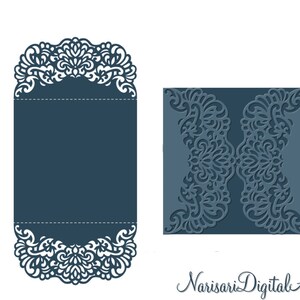 Faire-part de mariage, modèle de carte pliée de porte 5x5'', invitation Quinceanera, Silhouette Cameo, fichier de découpe Cricut