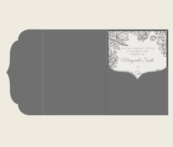 Simple blank pocket envelopes 5x7 digital template svg set