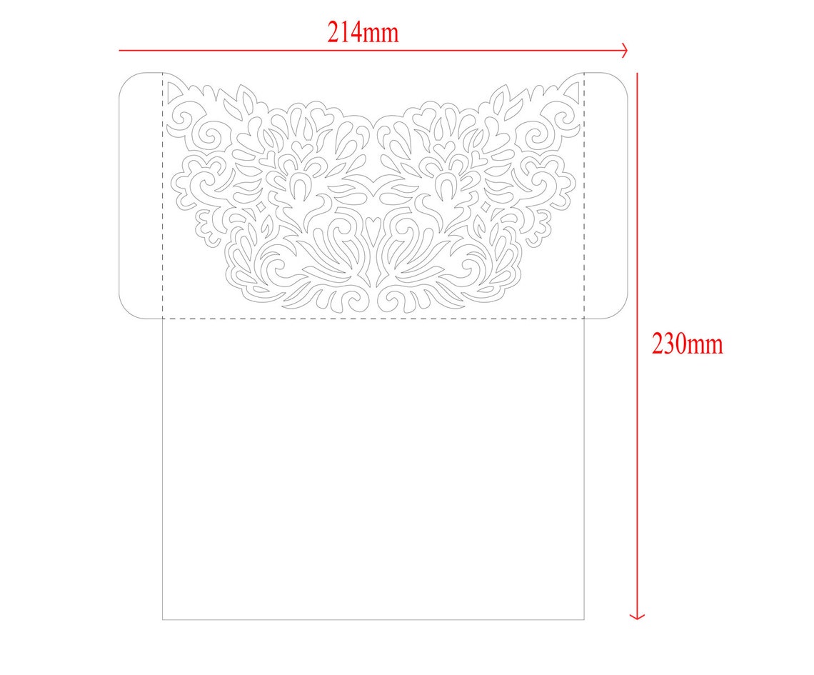 Laser Cut Wedding Invitation Pocket Envelope 5x7 SVG Etsy