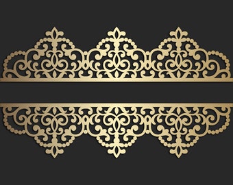 Ornamental laser cut border, panel decor vector file / svg, dxf, png - cricut / silhouette cameo cutting file