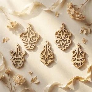 Set Ornamental Pendant templates, vector Cutting File / SVG, DXF, PNG faux leather earrings, Cricut / Silhouette Cameo bijouterie design