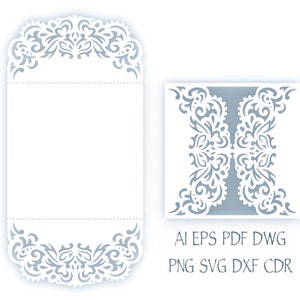 Invitation de mariage SVG, modèle de carte pliée de porte 5x5'', invitation Quinceanera, Silhouette Cameo, fichier de coupe Cricut