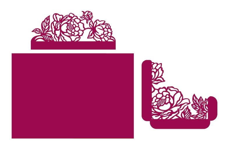 Download Tri-Fold Peonies 5x7 Wedding Invitation Pocket Envelope ...
