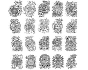 Instant Digital Download - 20 Flower Designs