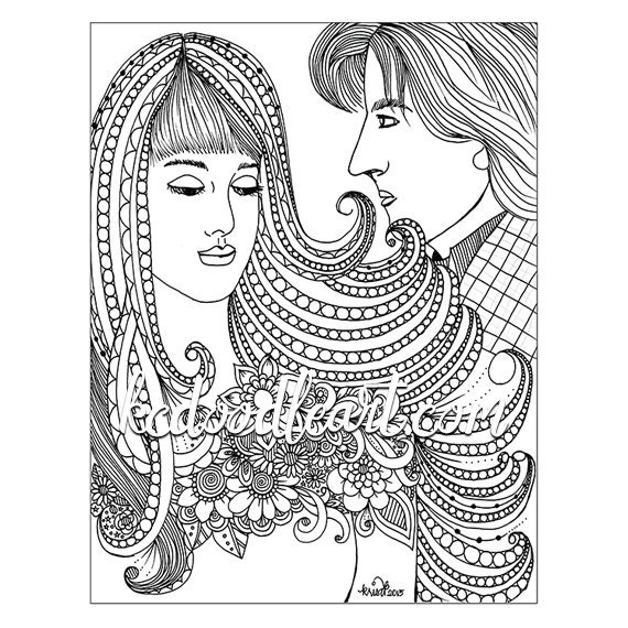 Instant Digital Download Coloring page man and woman the | Etsy