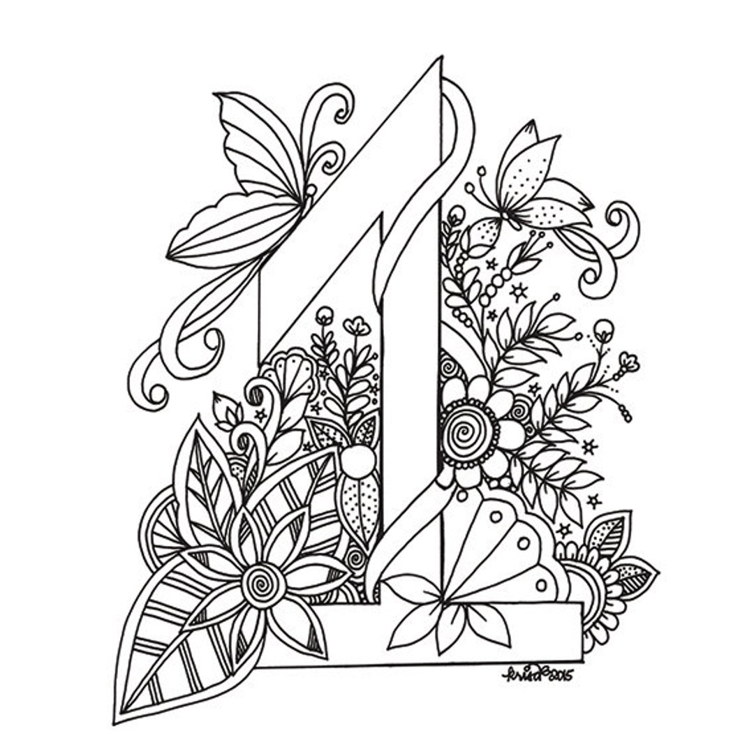 Instant Digital Download, Adult Coloring Page, No 1 - Etsy