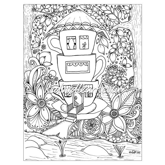 Teacup Coloring Pages