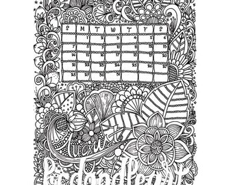 Instant Digital Download - Coloring Page - August 2016