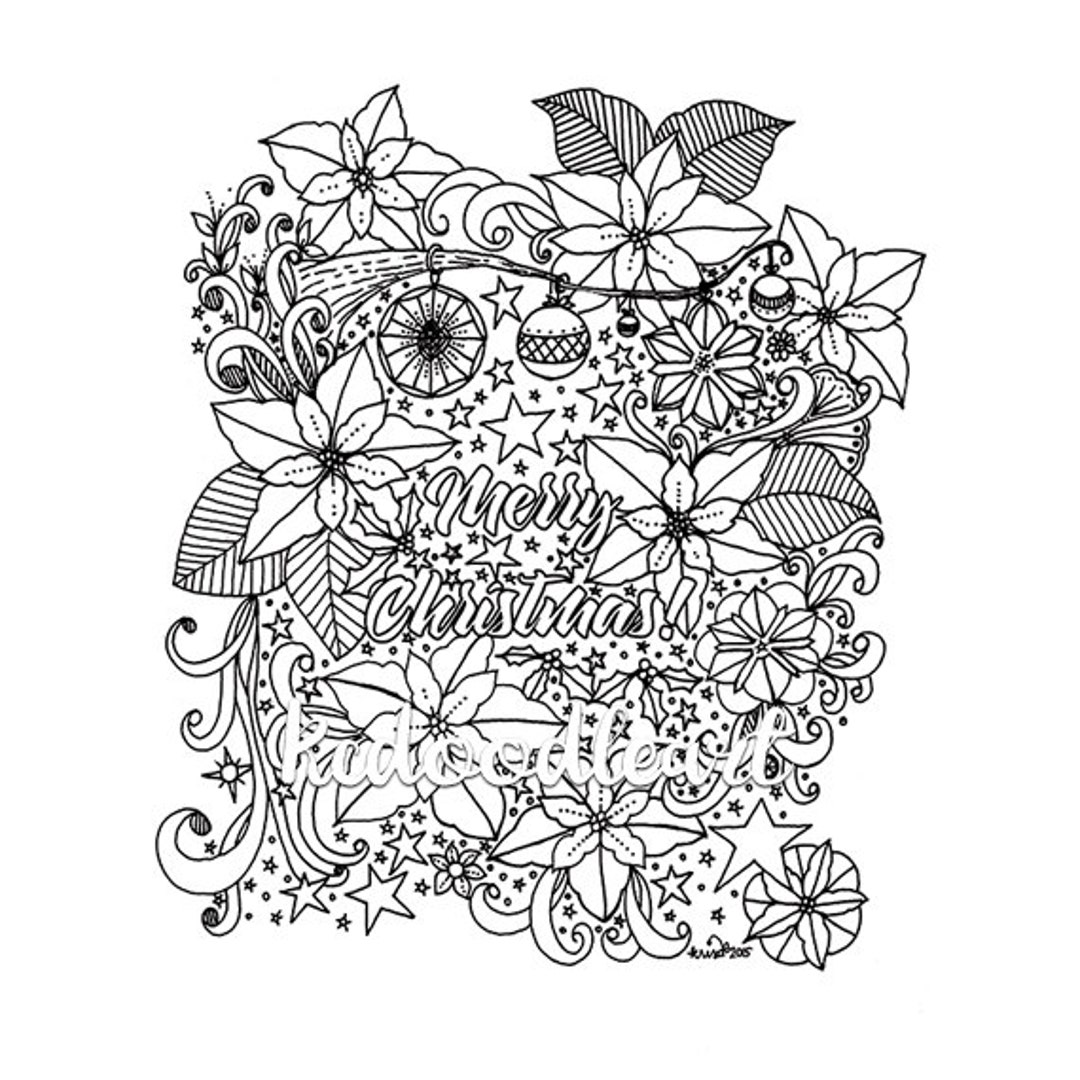 Instant Digital Download - Coloring Page - Merry Christmas - Etsy