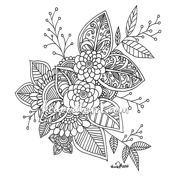 Flower Coloring Pages Doodle Art Alley