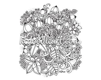 flower designs - coloring page