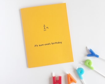 Math Birthday Card | Sum One's Birthday | Summation Number Math Nerd Geek Stats Statistics Mathematician Teacher Mathematics Statistician