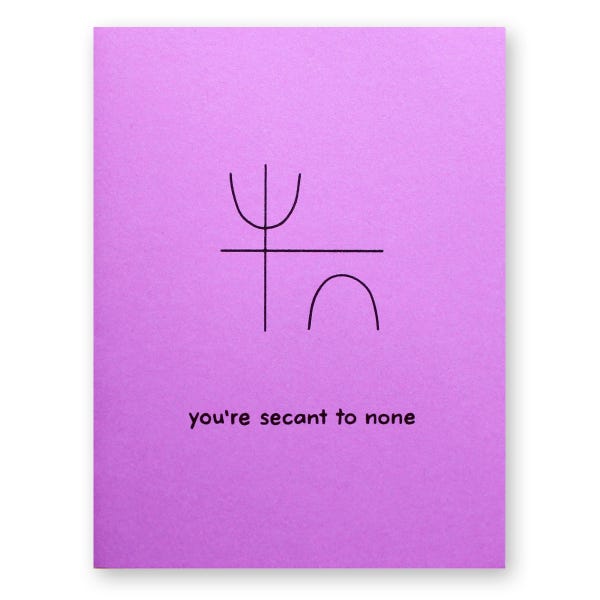 Math Graduation Card | Maths Thank You Pun | Secant to None | Sec Nerd Geek Teacher Tutor Trigonometry Graph Algebra Geometry Mother Father