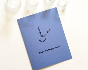 Science Birthday Card | Basic Birthday Card | Acid Base Chemistry Nerd Geek Bday Biochemistry Chemist Molecule Scientist Teacher Birthday