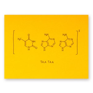 ADN génétique carte de remise des diplômes ou carte d'adieu - biologie biochimie chimie ADN codon stop (ocre) TAA Nerd Geek Science Scientifique